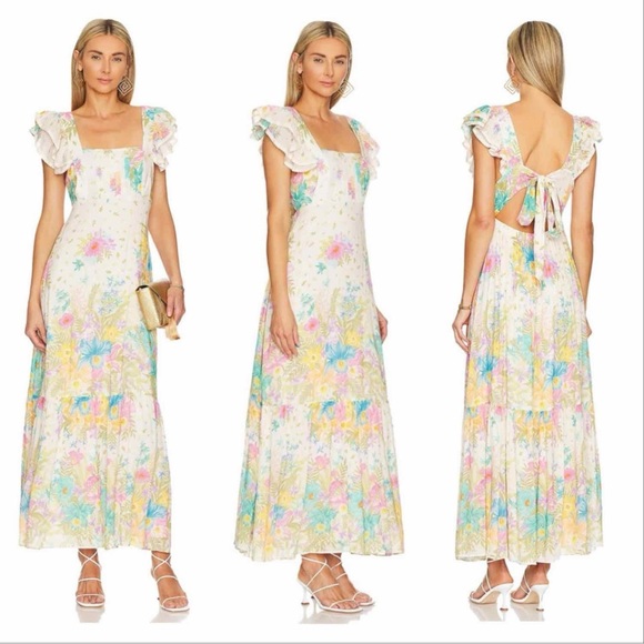 ⚡️Spell Lei-Lei Frill Floral Gown, Size XL, NWT - Picture 7 of 15